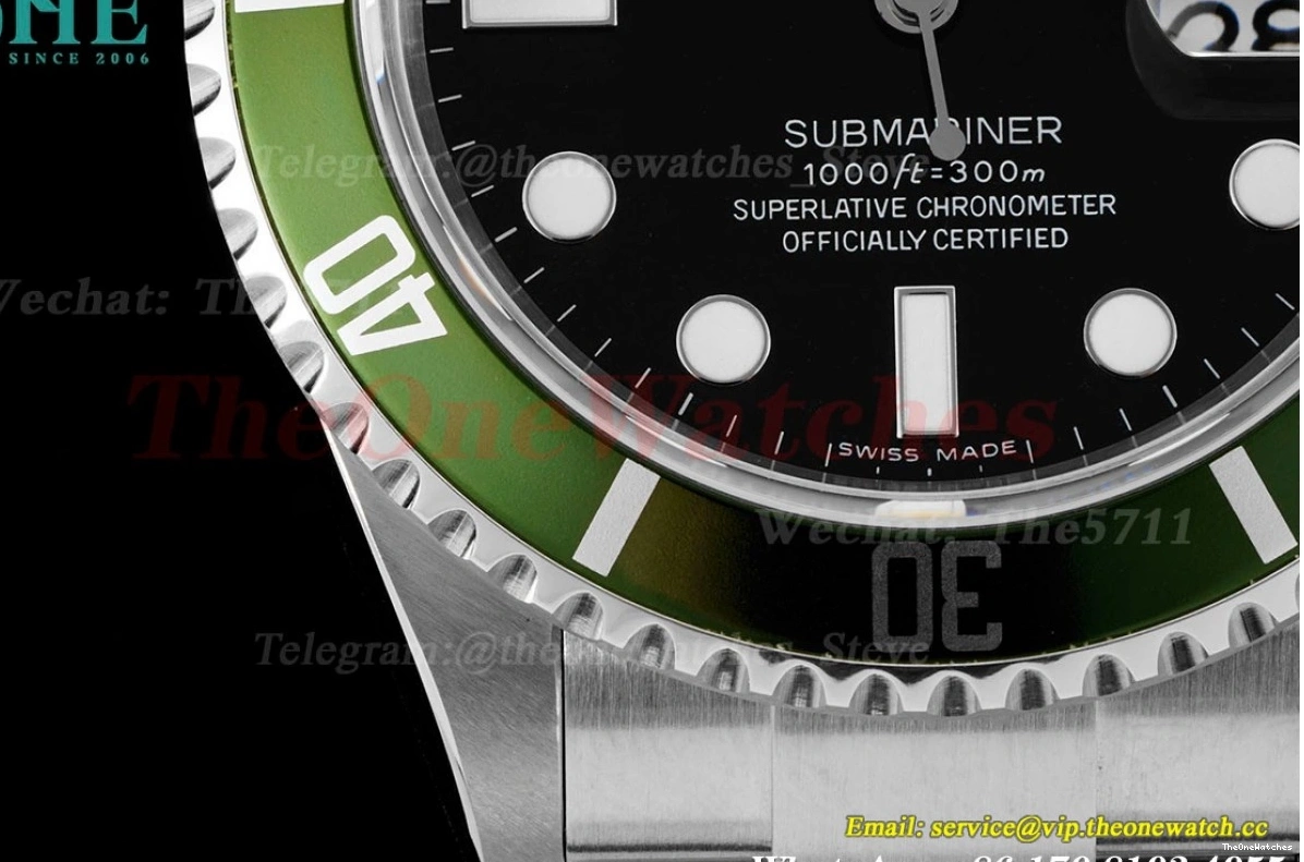 SS Green Vintage RAF SA3135 Submariner Kermit 40mm SS 16610LV 0406